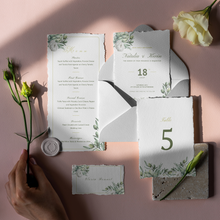 Load image into Gallery viewer, Olive Branch Monogram Wedding Stationary Set 40 pcs