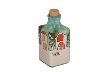 Load image into Gallery viewer, Square Ceramic Bottle Hand Painted Houses Decor