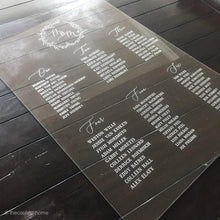 Load image into Gallery viewer, Acrylic Transparent Seating Chart UV printed