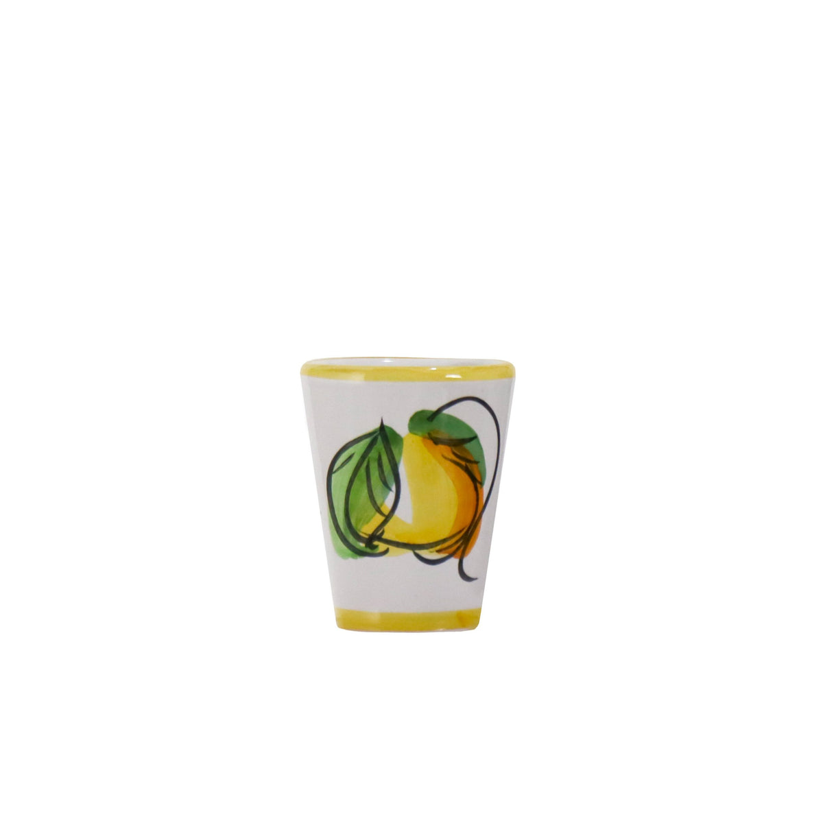 Hand painted Limoncello Ceramic glasses with tray – Amalfi Wedding Essence