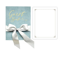 Load image into Gallery viewer, Gorgeous & Elegant Blue Guest Book With Ribbon