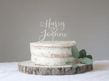 Load image into Gallery viewer, Customized Wedding Cake Topper with heart