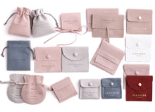 Load image into Gallery viewer, Custom Jewelry Microfiber Pouch with debossed print 100 pcs
