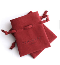 Load image into Gallery viewer, Custom Jewelry Microfiber Pouch with debossed print 100 pcs