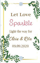 Load image into Gallery viewer, Personalized wedding Sparkler Tags /Labels 100pcs