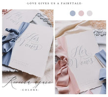 Load image into Gallery viewer, His and Her Vows Cards With Ribbon 2 pcs