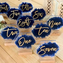 Load image into Gallery viewer, Acrylic Calligraphy Table Number with stand 10 pcs