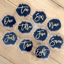 Load image into Gallery viewer, Acrylic Calligraphy Table Number with stand 10 pcs