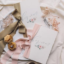 Load image into Gallery viewer, His and Her Vows Cards With Ribbon 2 pcs