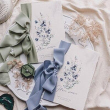 Load image into Gallery viewer, His and Her Vows Cards With Ribbon 2 pcs