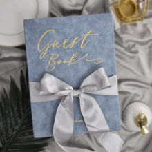 Load image into Gallery viewer, Gorgeous & Elegant Blue Guest Book With Ribbon
