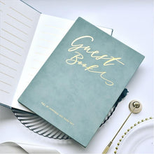 Load image into Gallery viewer, Gorgeous & Elegant Blue Guest Book With Ribbon