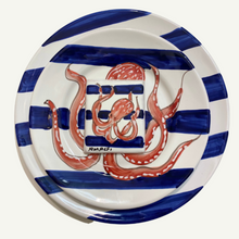 Load image into Gallery viewer, Ceramic Dish with Octopus &amp; Stripes dish set
