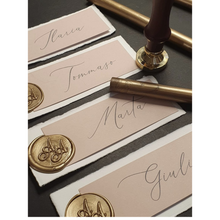 Load image into Gallery viewer, Amalfi Paper Place Cards / Name Card  with sealing wax

