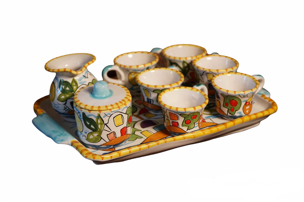 Coffee Set Hand Painted Vietri Ceramics