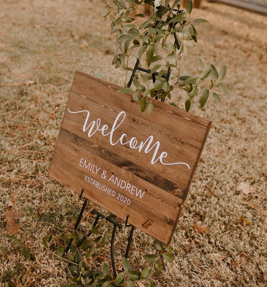 Rustic Wedding Wooden Welcome Sign