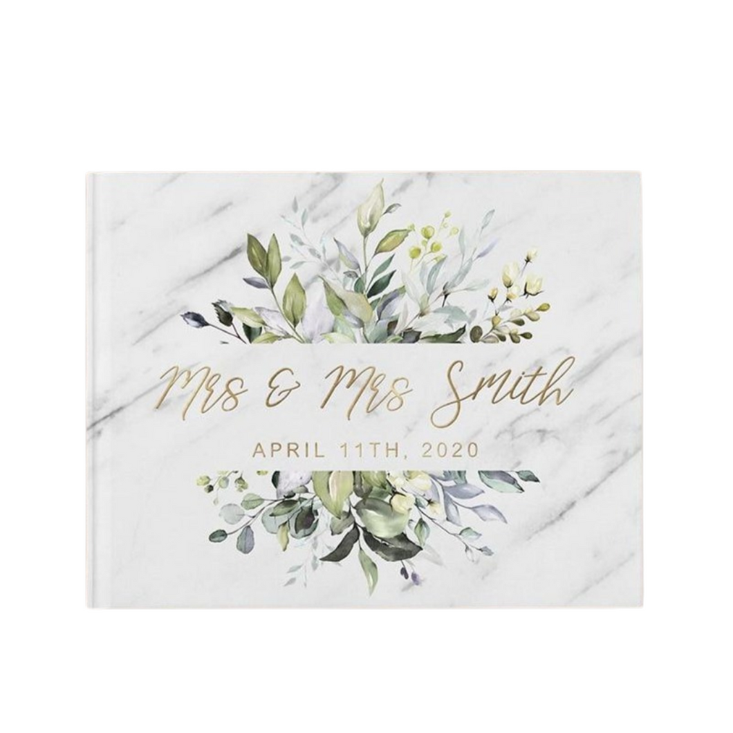 Customized Olive branch wedding guest book