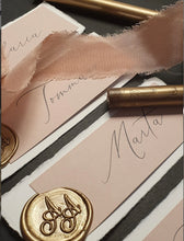 Load image into Gallery viewer, Amalfi Paper Place Cards / Name Card  with sealing wax
