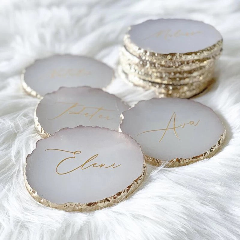 Personalized Elegant Agate Coasters