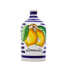 Load image into Gallery viewer, Limoncello Ceramic jar with blue stripes
