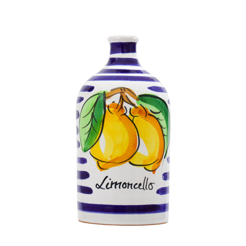 Limoncello Ceramic jar with blue stripes