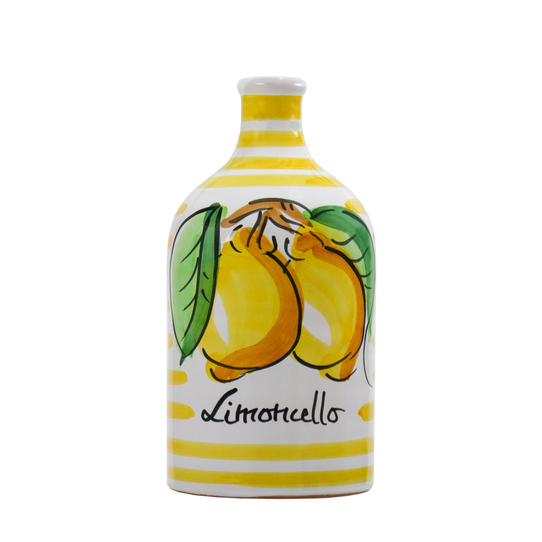 Limoncello Ceramic jar with yellow stripes 500ml