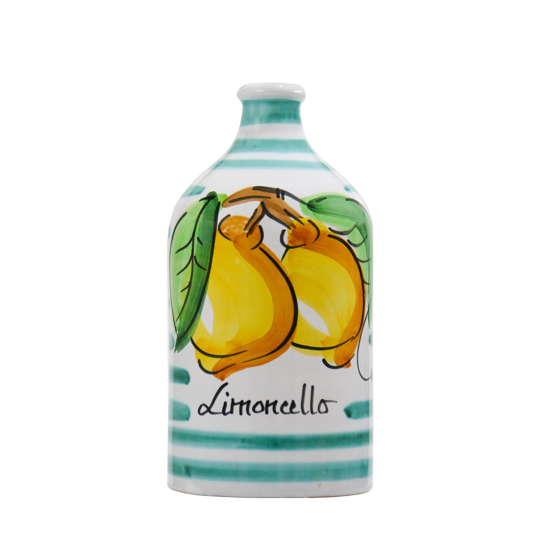 Limoncello Ceramic Jar with green stripes