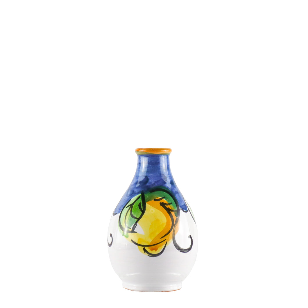 Hand made Ceramic Blue Lemon Jar with extra virgin olive oil 100ml