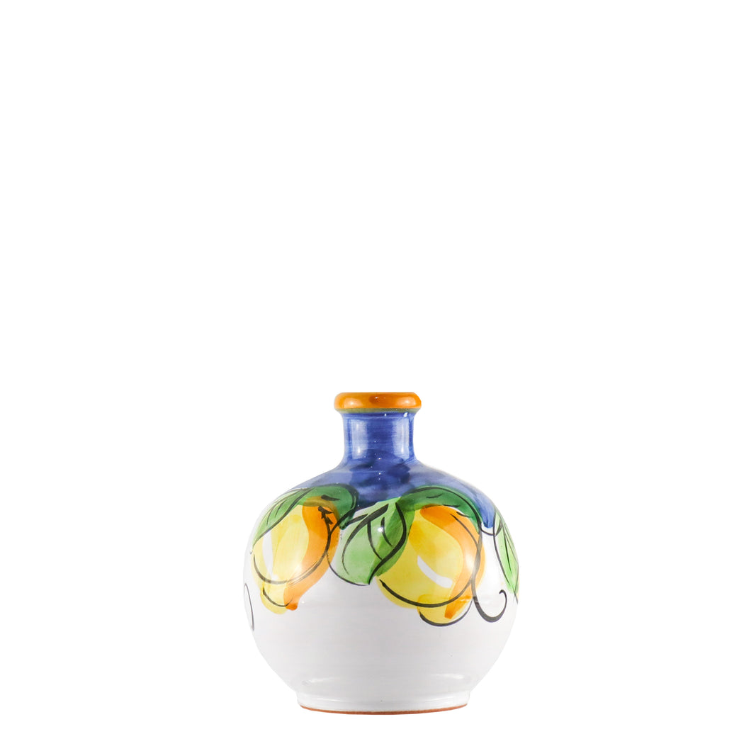 Handmade Ceramic Blue Lemon Jar with extra virgine olive oil