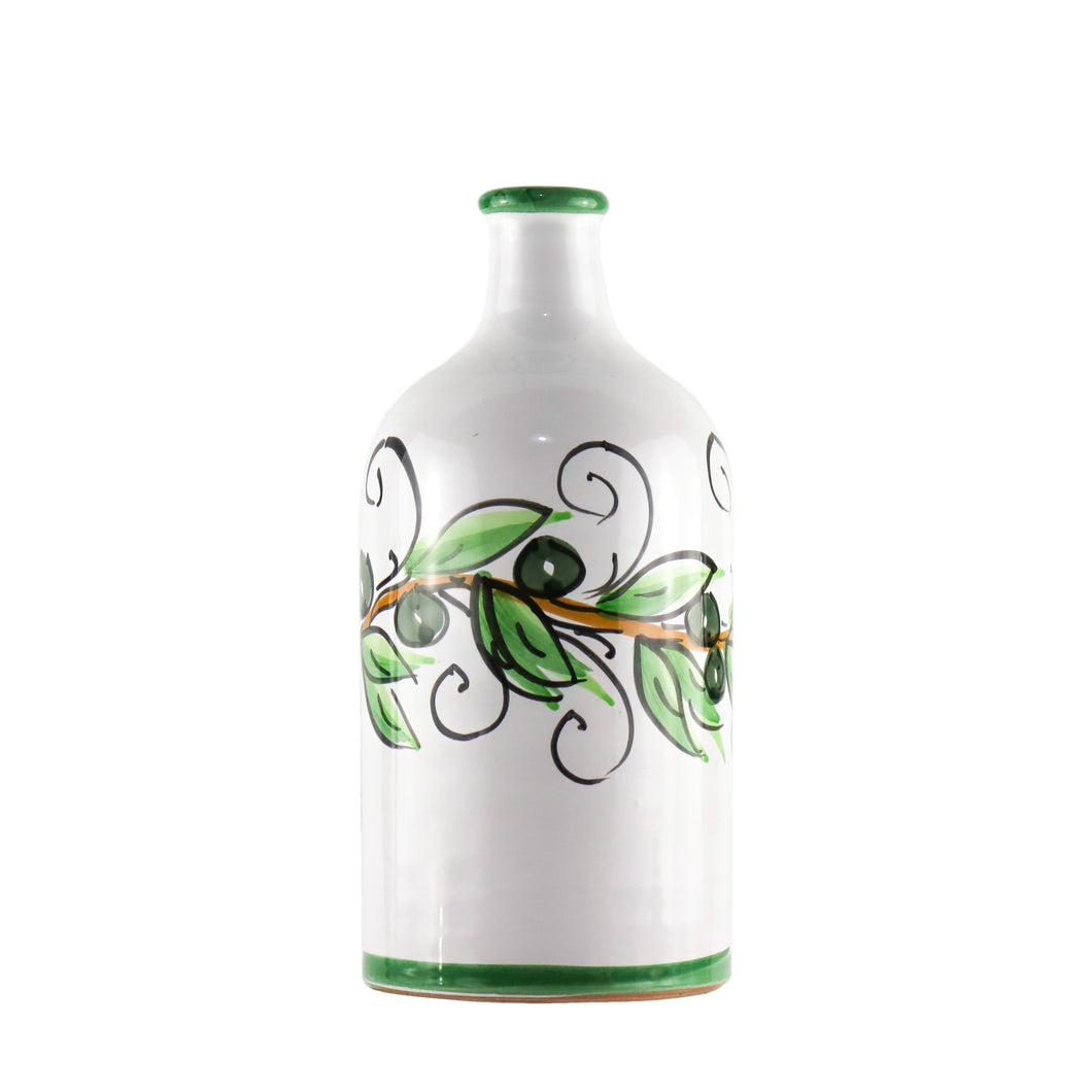 Olive Branch Decor Ceramic jar with extra virgin olive oil 500ml