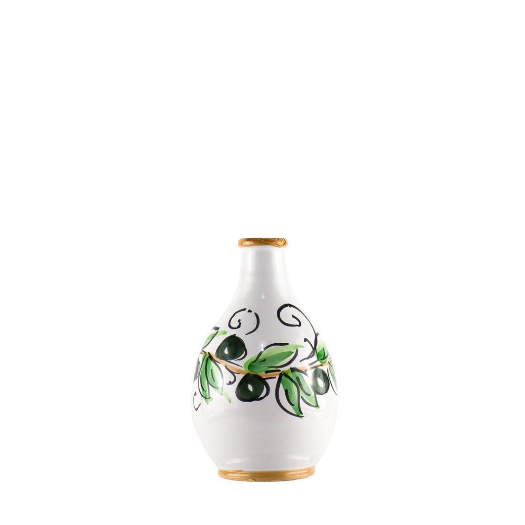 Extra Virgin Olive Oil in Ceramic Jar with Hand Painted Olive Branch Decor 200ml