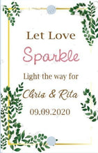 Load image into Gallery viewer, Personalized wedding Sparkler Tags /Labels 100pcs
