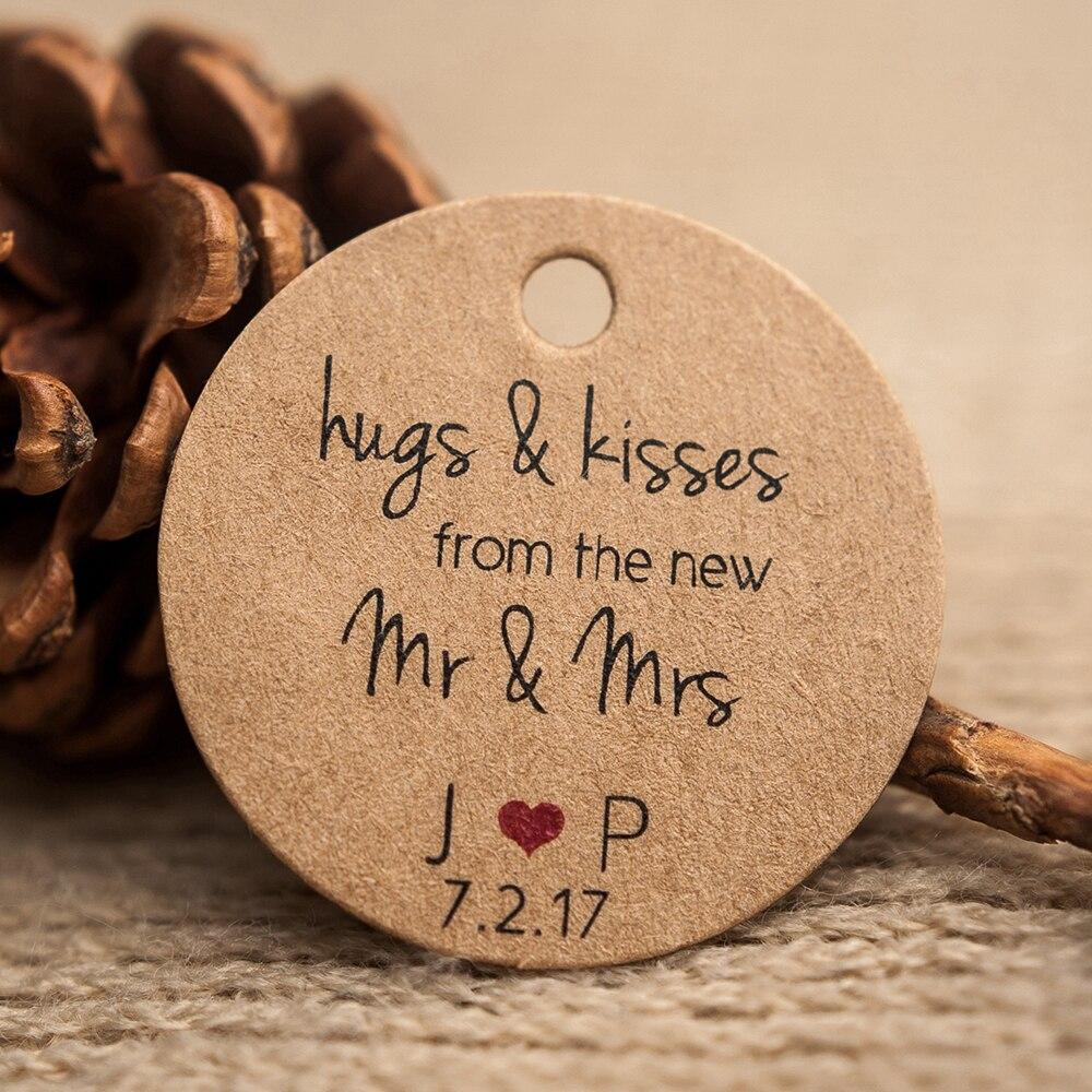 Round Wedding Favor Tags , customized Labels 200 pcs