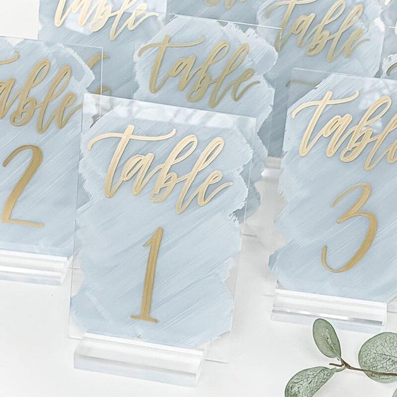 Plexiglass Acrylic Table Numbers with Stand 10pcs
