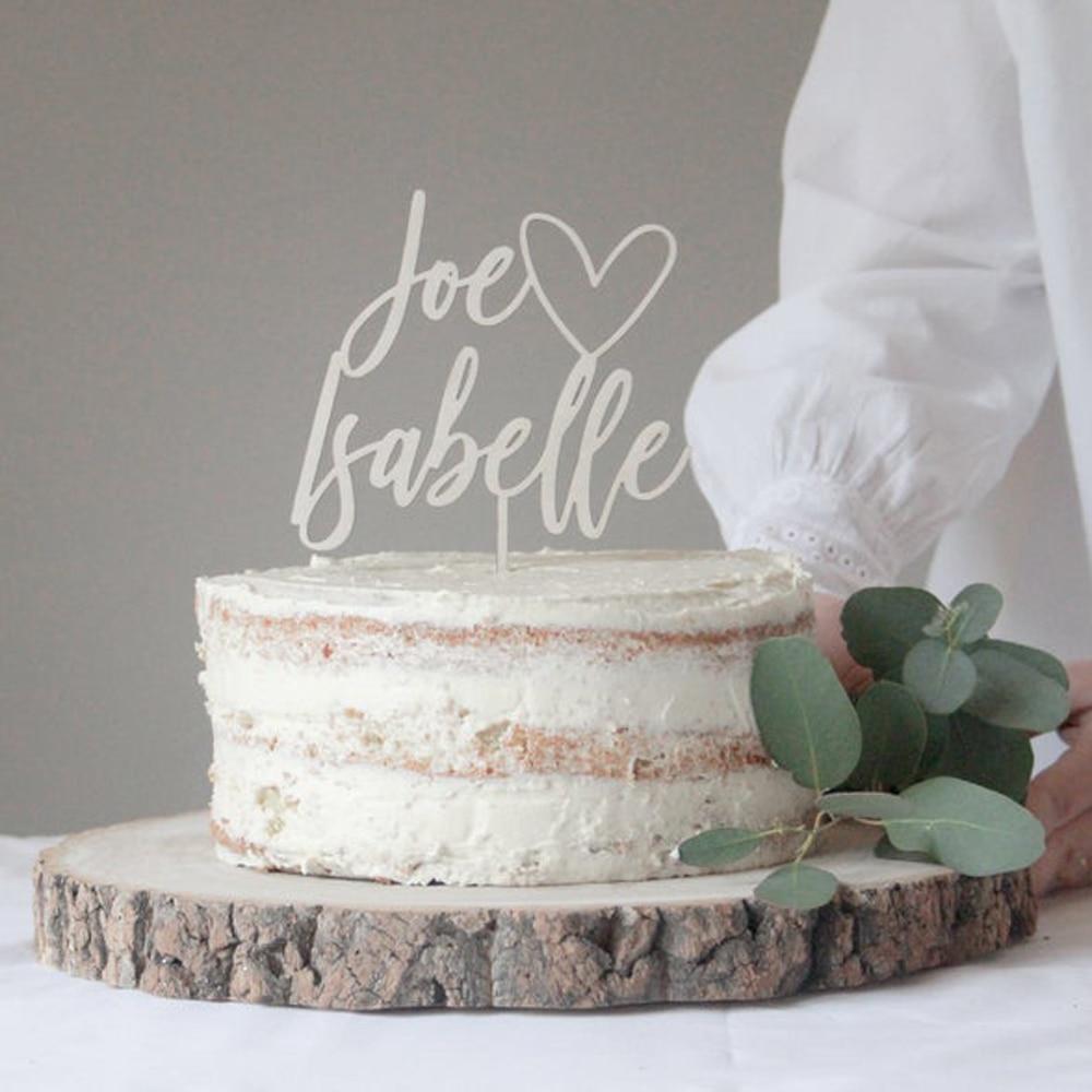 Customized Wedding Cake Topper with heart
