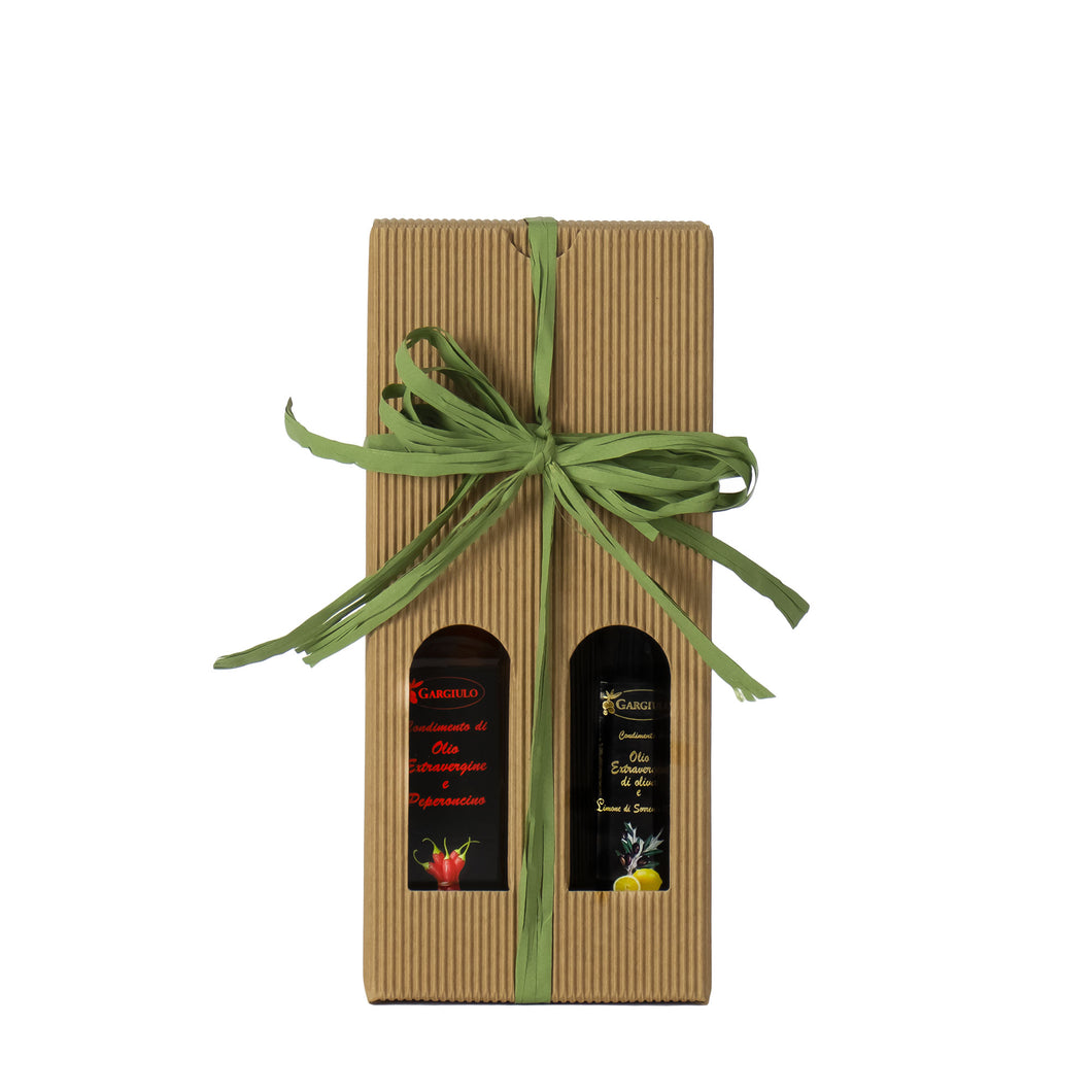 Extra Virgin Olive Oil hot pepper and Lemon Flavors in Gift Box 100ml